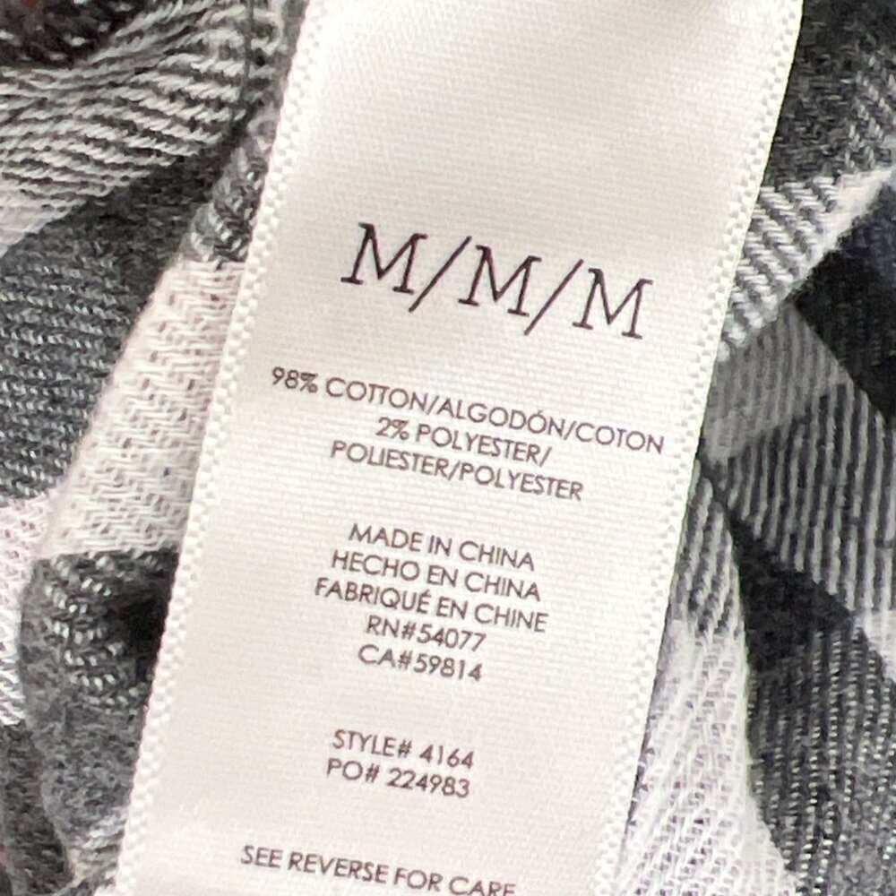 CABI Tavern Flannel Plaid Shirt Jacket Gray Red Sz M #4164 EUC - Picture 5 of 5